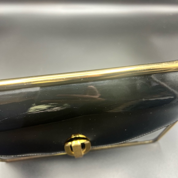 crouch & fitzgerland New York Vegan vintage shouder purse Gold Metal Encased - Picture 4 of 16